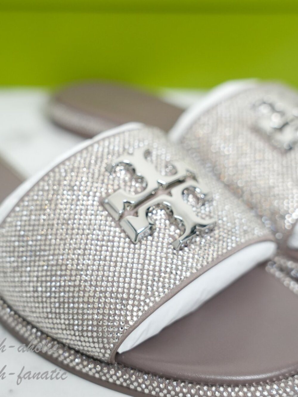 Tory Burch Everly Rhinestone Slide Sandals in Dark Clay/Crystal size 9 NIB - Picture 5 of 10